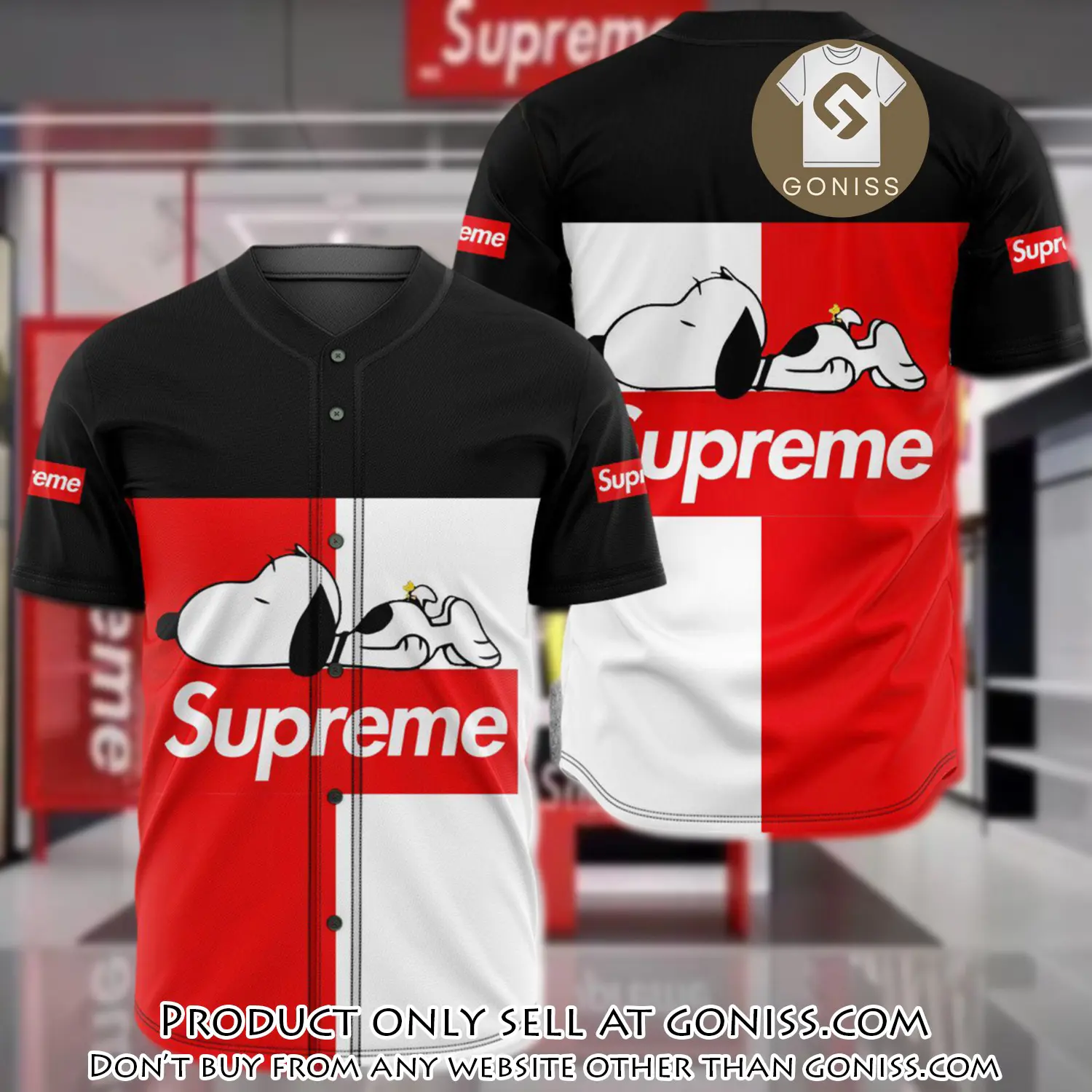 Supreme snoopy disney baseball jersey shirt luxury bjs1244 gn5231349